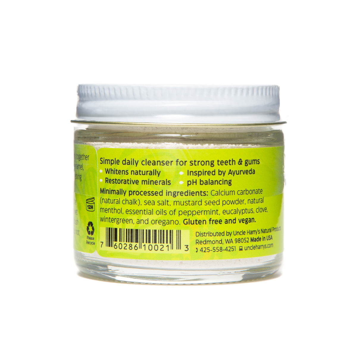 Tooth Powder 2 oz glass jar