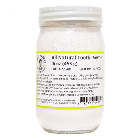 Tooth Powder 16 oz glass jar