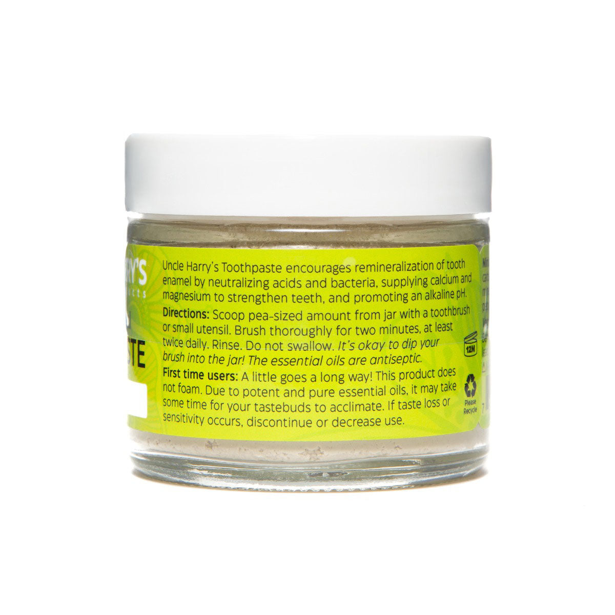 Peppermint Toothpaste 3 oz glass jar