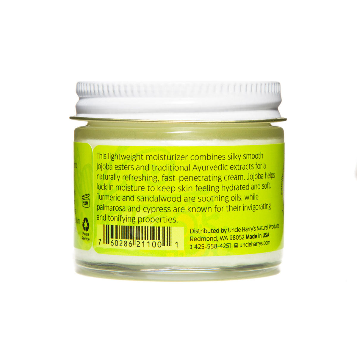 Ayurvedic Face Cream 2 fl oz glass jar