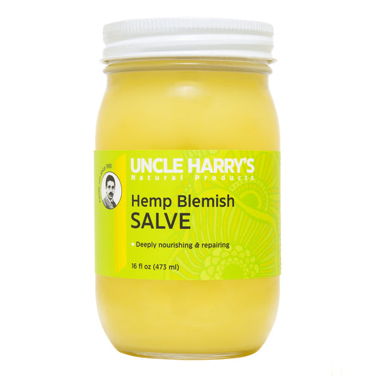 Hemp Blemish Salve 16 fl oz glass jar