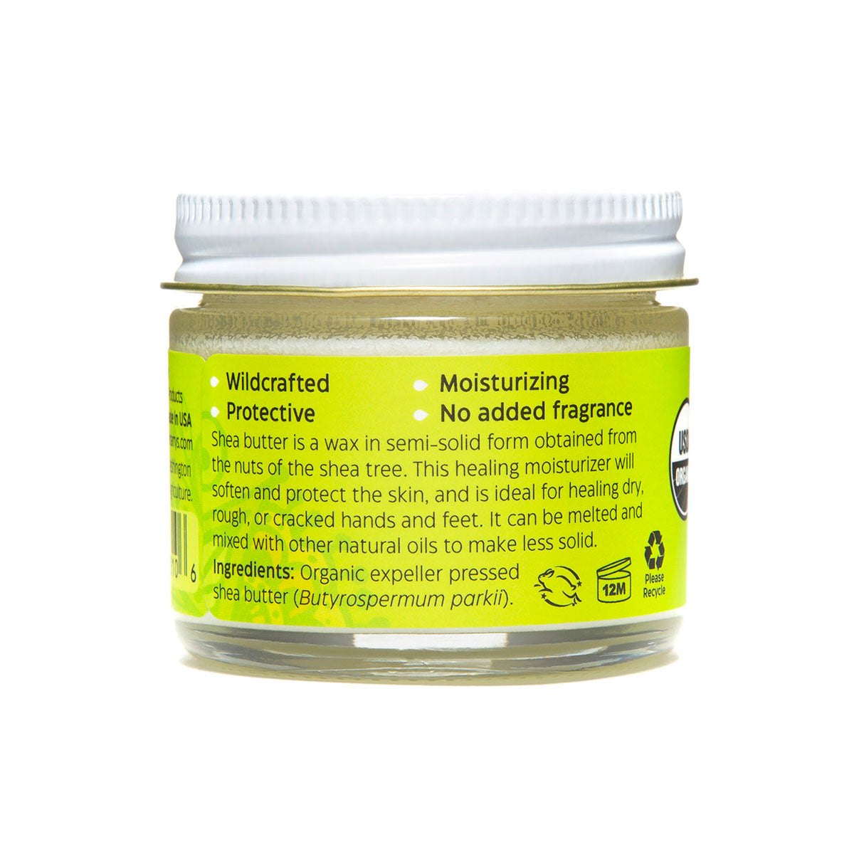 Organic Shea Butter 2 fl oz glass jar