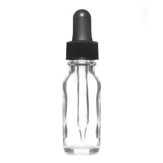 Clear Bottle - Glass Dropper Top 0.5 fl oz