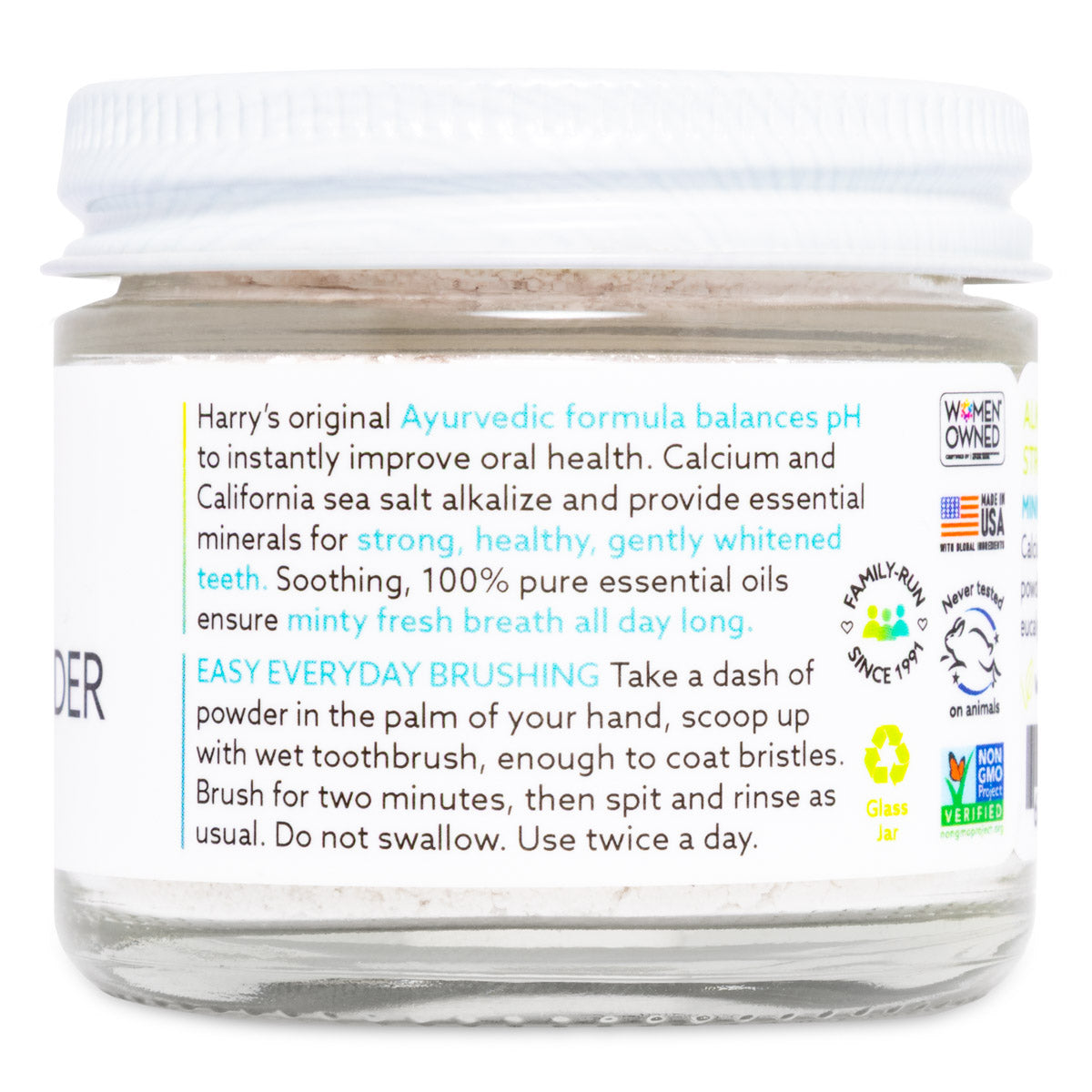 Tooth Powder 2 oz glass jar