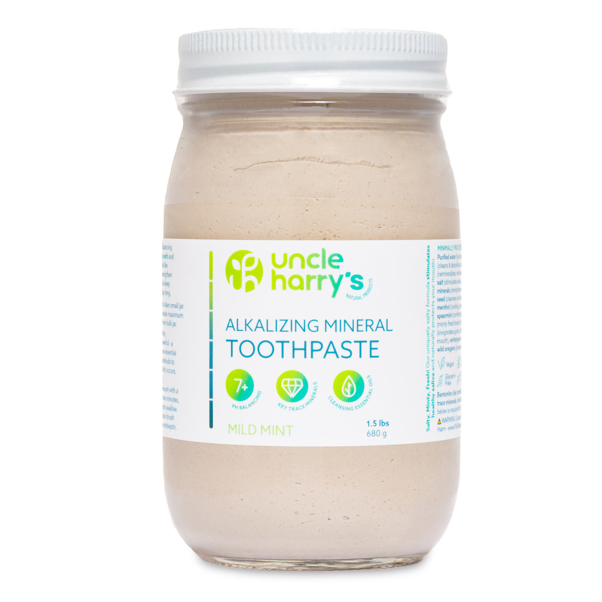 Mild Mint Toothpaste-1.5 lbs glass jar