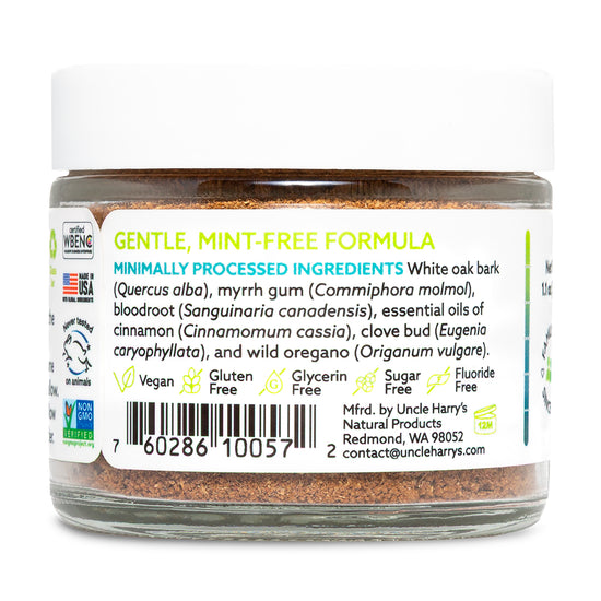 Toothpowder for Sensitive Teeth 1.1 oz glass jar