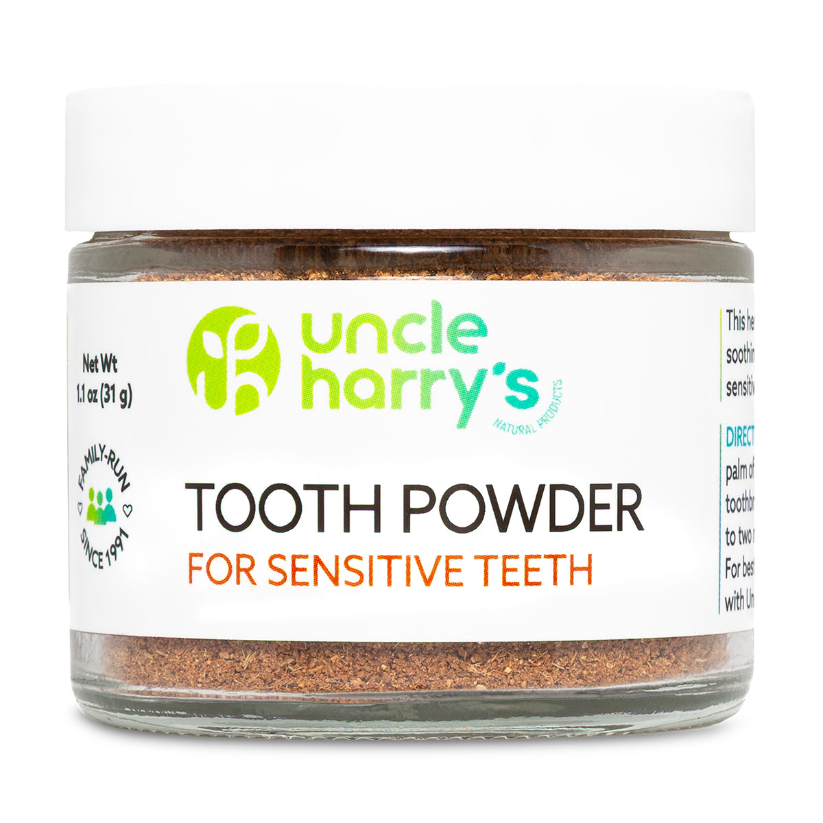 Toothpowder for Sensitive Teeth 1.1 oz glass jar