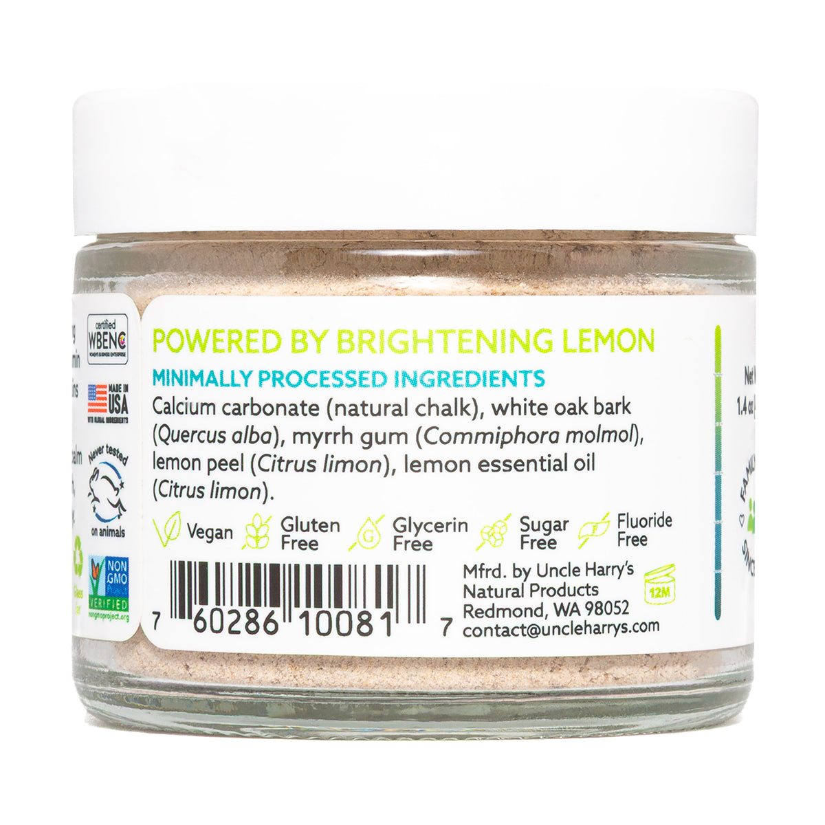 Tooth Whitener 1.4 oz glass jar