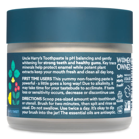 Bliss Mint Toothpaste - Lightly Sweet (3 oz glass jar)