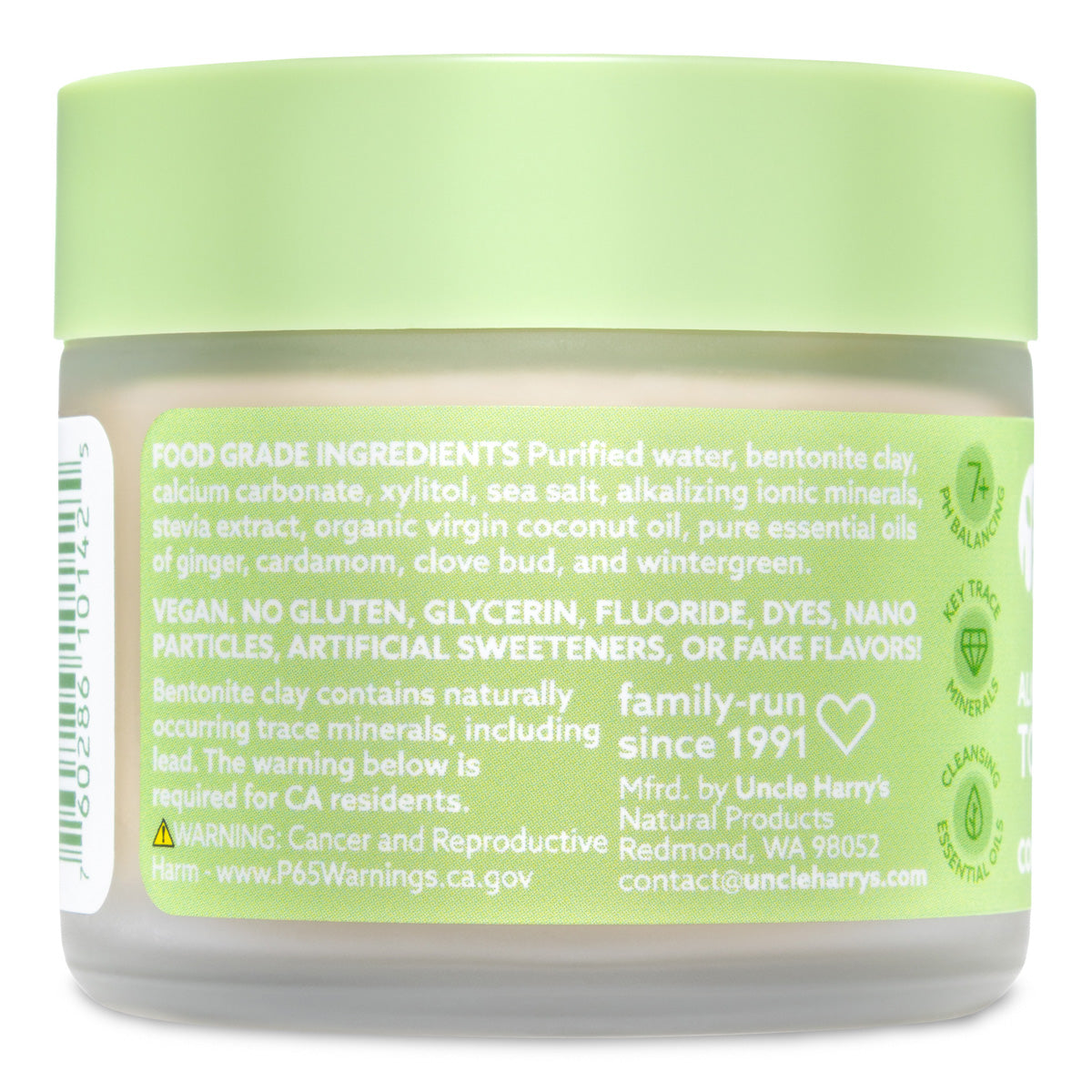 Lightly Sweet Coco Cardamom Toothpaste 3 oz glass jar