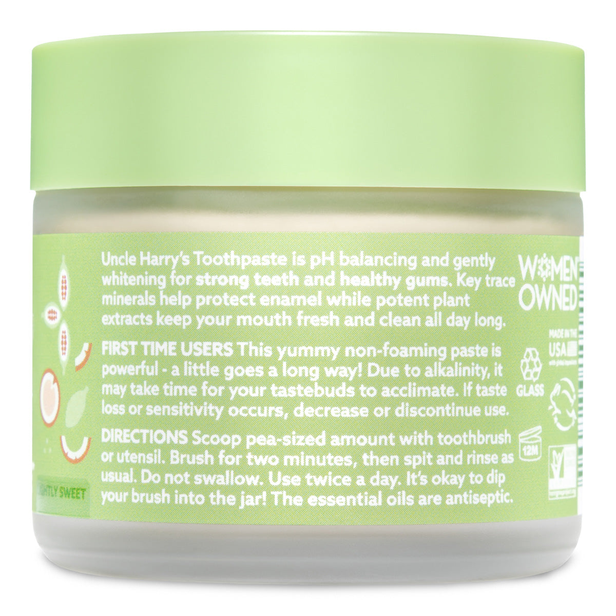 Lightly Sweet Coco Cardamom Toothpaste 3 oz glass jar