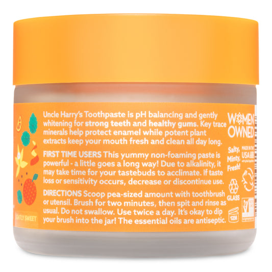 Orange Blossom Toothpaste - Lightly Sweet (3 oz glass jar)