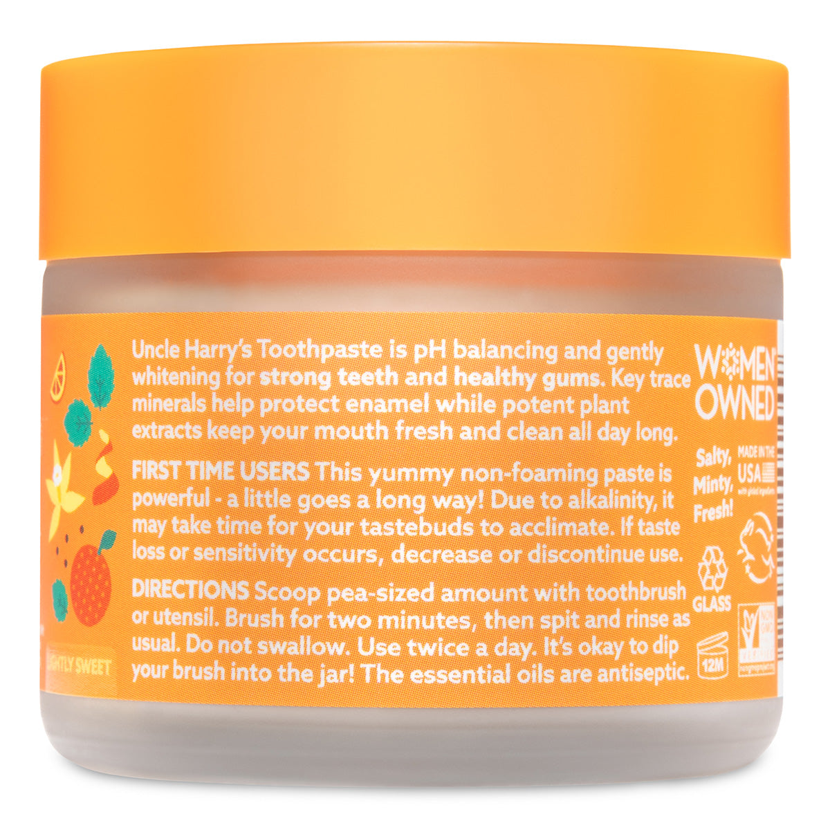 Lightly Sweet Orange Blossom Toothpaste 3 oz glass jar