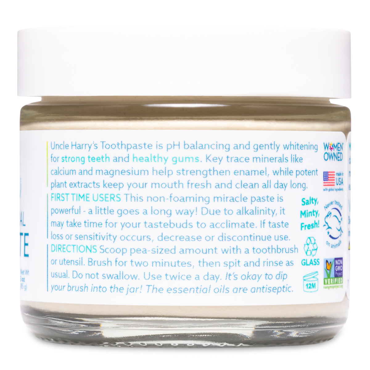 Spearmint Toothpaste-3 oz glass jar
