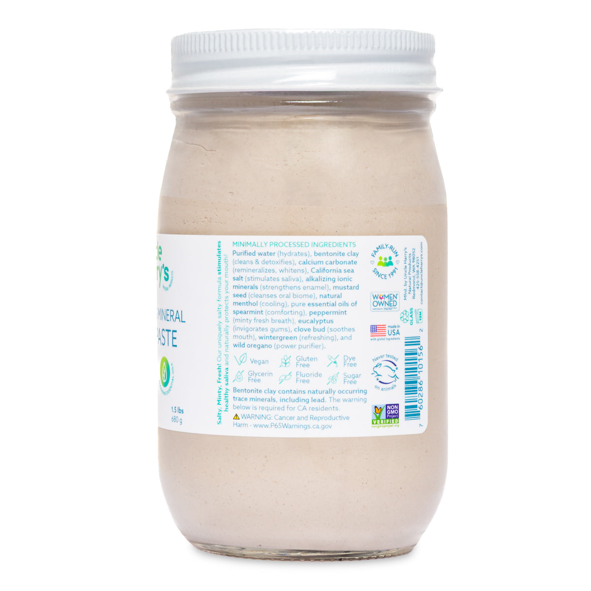 Spearmint Toothpaste-1.5 lbs glass jar