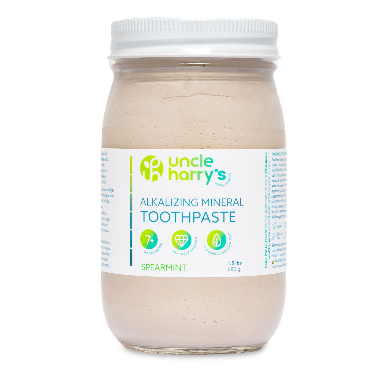 Spearmint Toothpaste-1.5 lbs glass jar