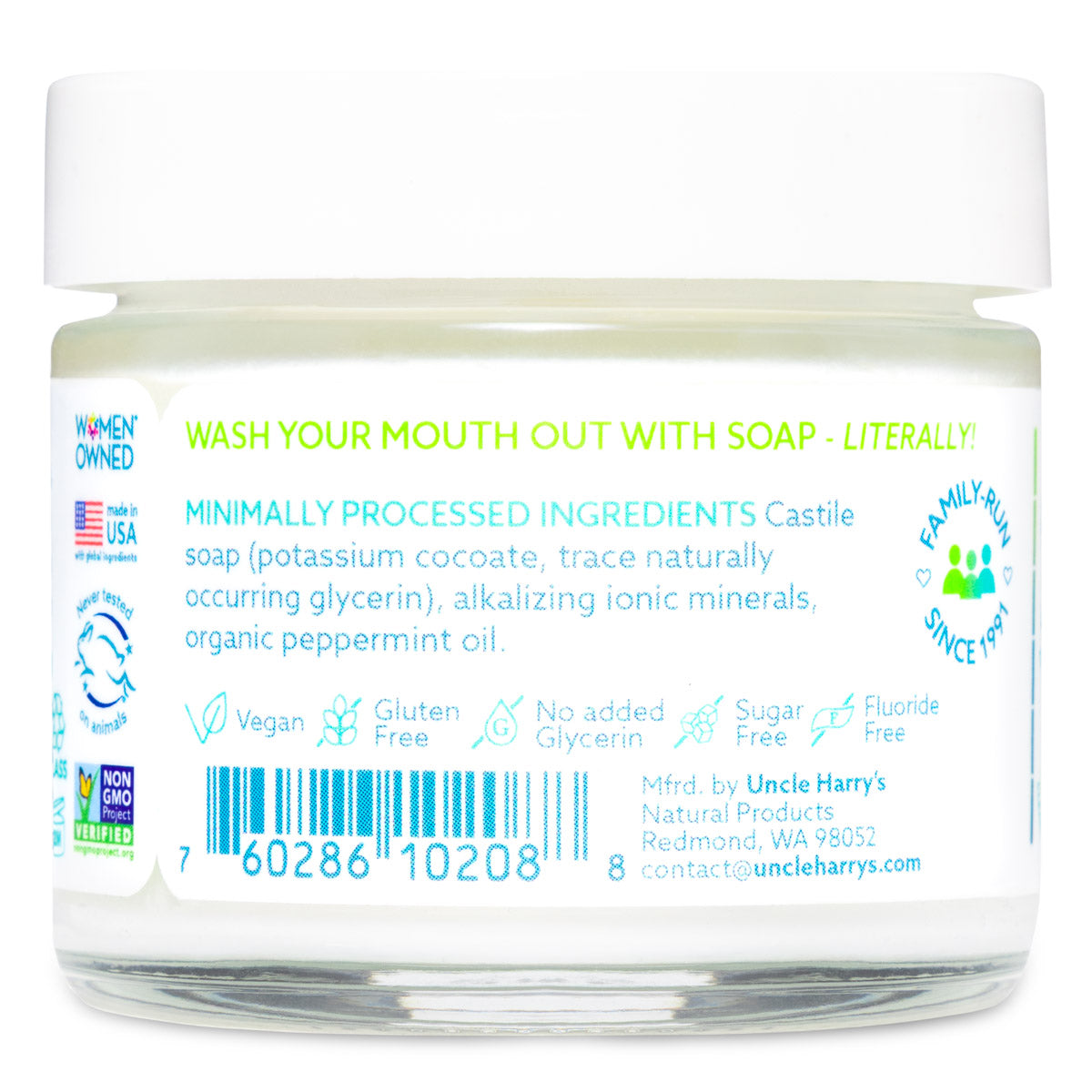 Peppermint Alkalizing Brushing Soap Tooth Suds 2 oz