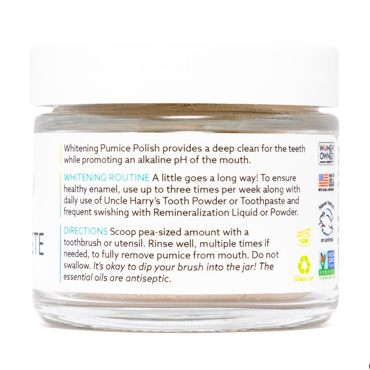 White Pumice Polish 3 oz glass jar