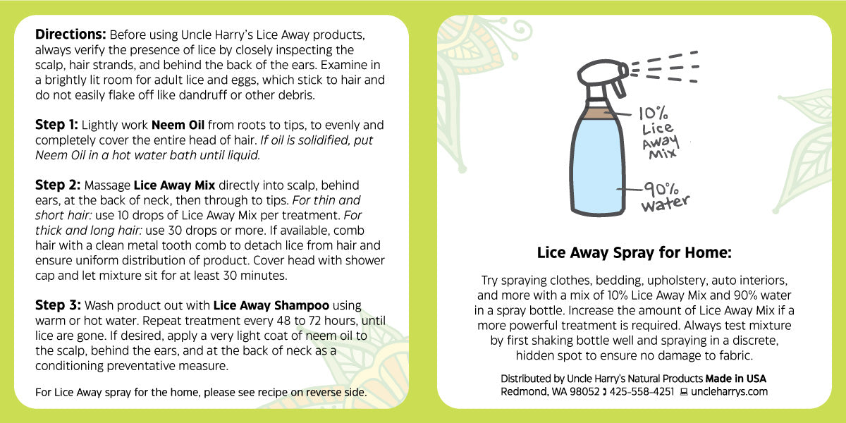 Uncle Harry's Lice Away Pamphlet