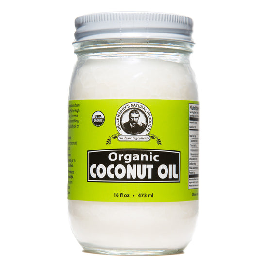Organic Coconut Oil 16 fl oz glass jar