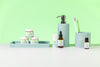 Collection of Uncle Harry's Oral Care on a white surface with a green background